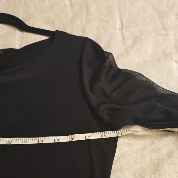 Tiana B. Elegant Black Dress with Embellished Cuffs - Picture 7 of 15